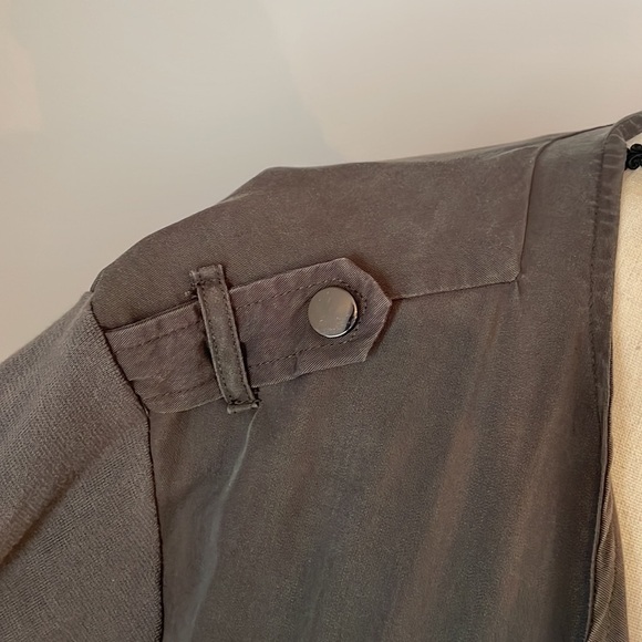 Dalia Anorak Jacket SZ 3X Olive Green Drawstrings Open Front Stretchy Lined - Picture 5 of 14